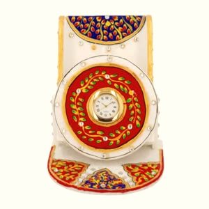 Marble Clock Phone Holder - Red, Green and Yellow